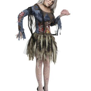 Sexy 3D-Zombiekostüm für Frauen Zombie Kostüm mit 3D  Look M/L