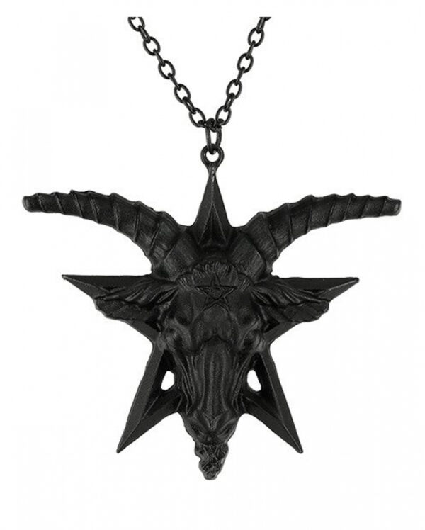 Schwarze Gothic Baphomet Halskette