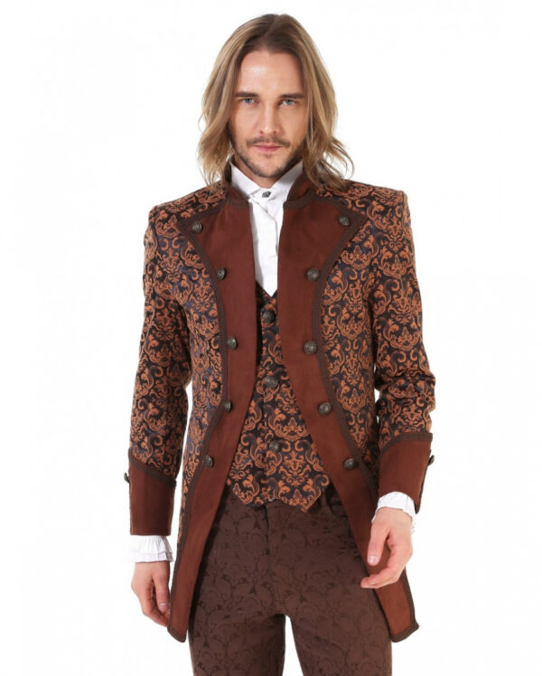 Steampunk Aristokrat Herren Mantel Braun XXXL