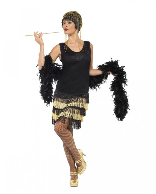 20s Flapper Damen Kostüm mit Fransen L