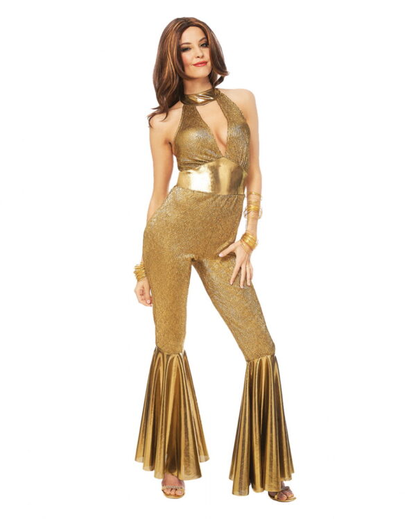 70s Disco Diva Kostüm gold L