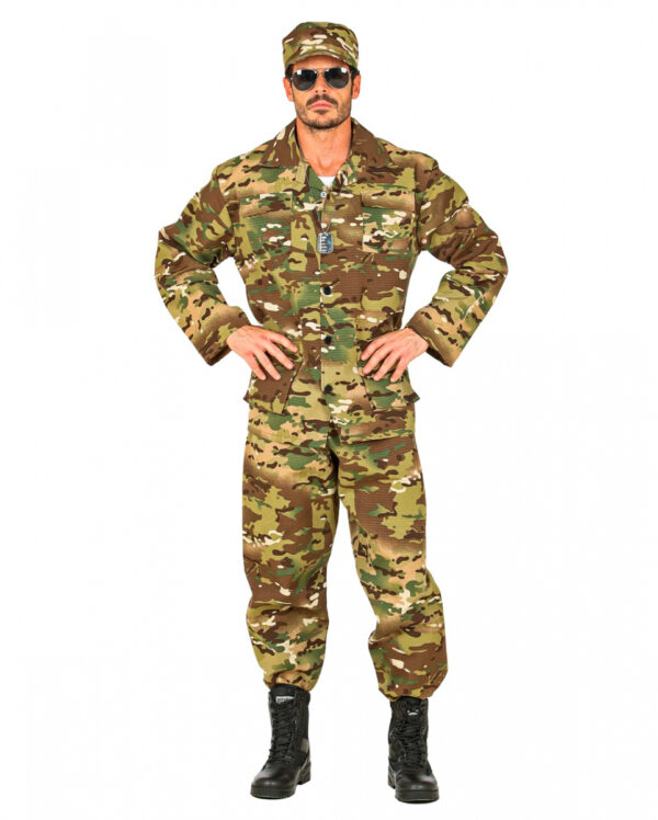 Camouflage Soldaten Kostüm 3-tlg XL-54