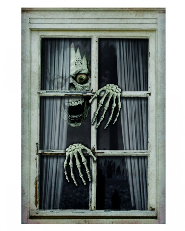 Creepy Totenschädel Halloween Fensterdeko