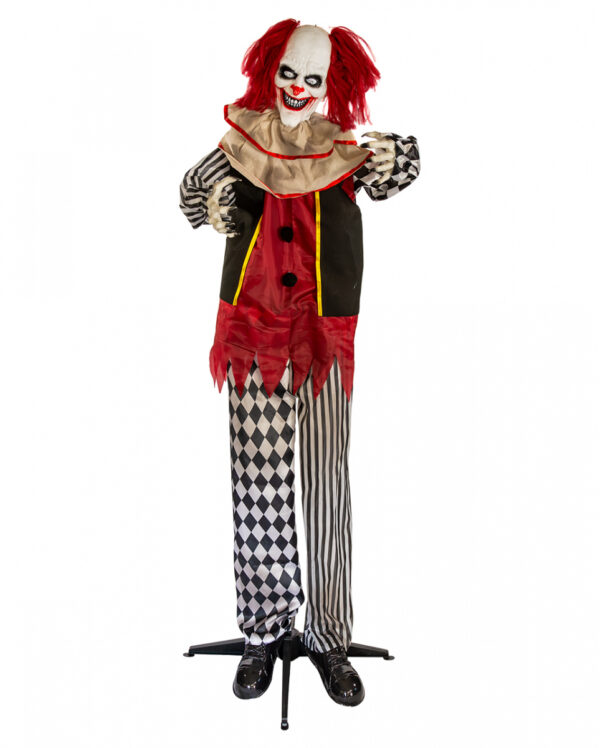 Dämonischer Horrorclown als Halloween Animatronic 170cm