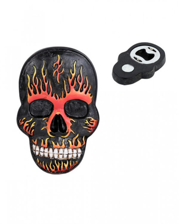 Flammender Totenkopf als Flaschenöffner