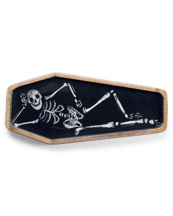 Funny Bones Tablett in Sargform aus Mango Holz 46cm