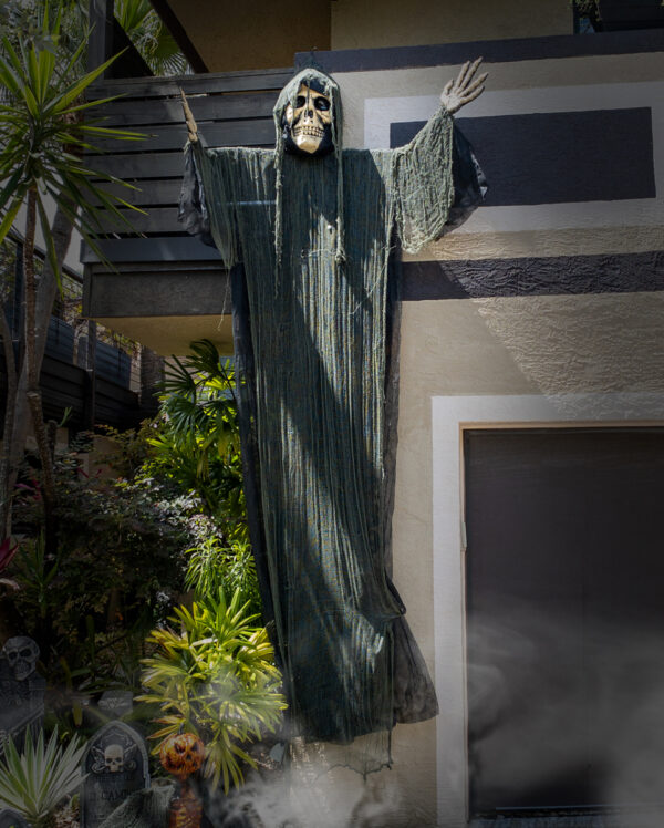 Gigantische Grim Reaper Hängedeko mit Licht 366cm