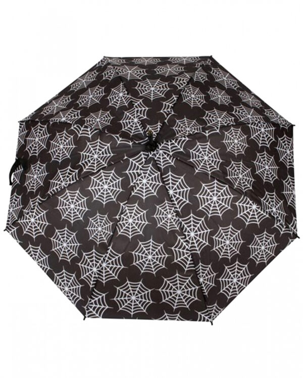 Gothic Regenschirm mit Spinnweben Motiv