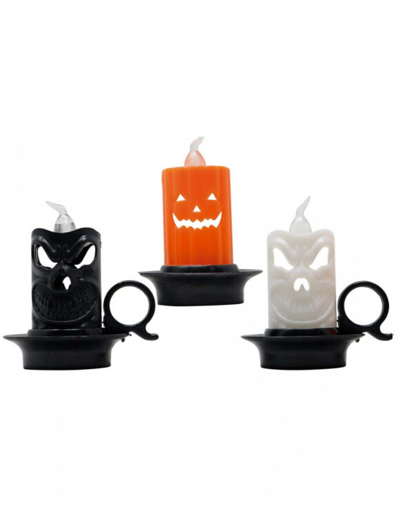 Halloween Mini-Laterne mit buntem Flackerlicht 7cm