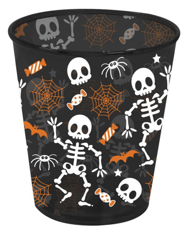 Halloween Skelett & Spinnweben Partybecher 10cm