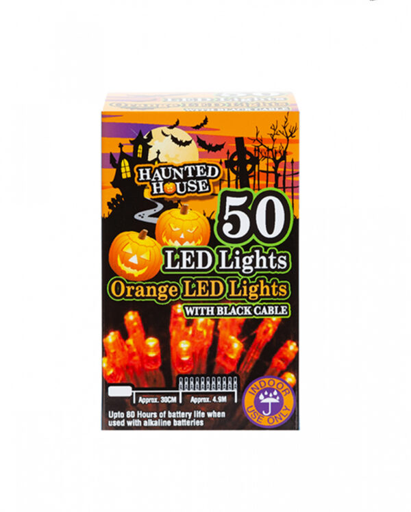 Lichterkette mit 50 LEDs Orange 5m