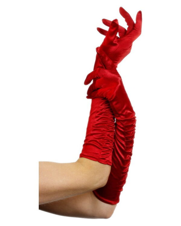 Ellenbogenlange Handschuhe rot