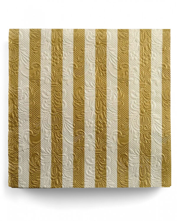 Servietten Luxury Streifen gold-beige 15 St.