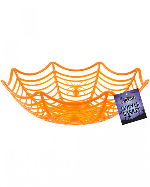 Spinnweben Partyschale Orange 25cm