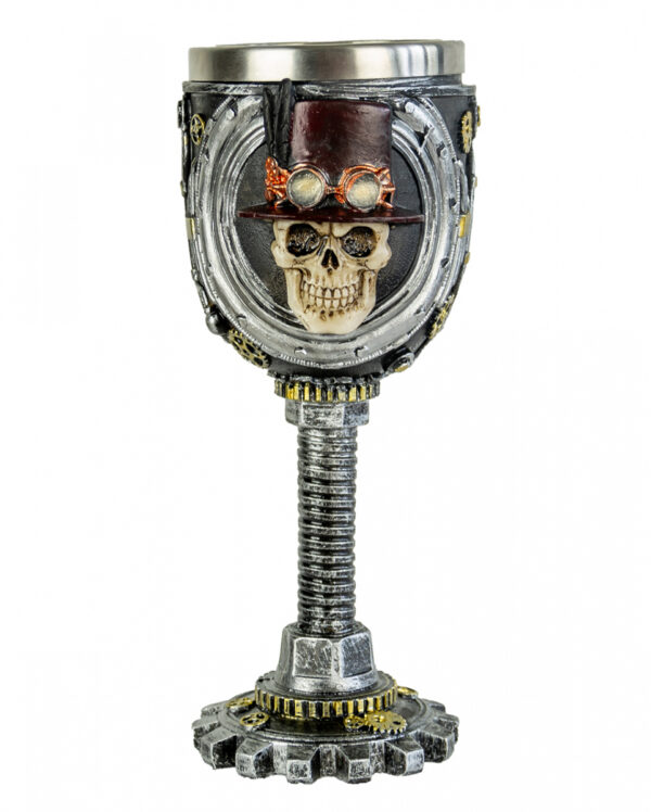 Totenkopf Steampunk Kelch 19cm