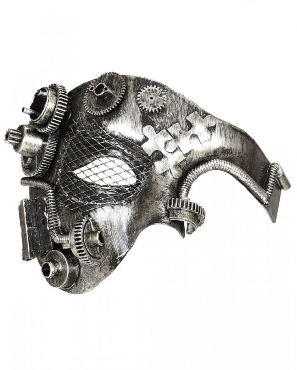 Steampunk Phantom Maske Silber