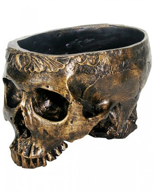 Totenkopf Pflanzenschale gold