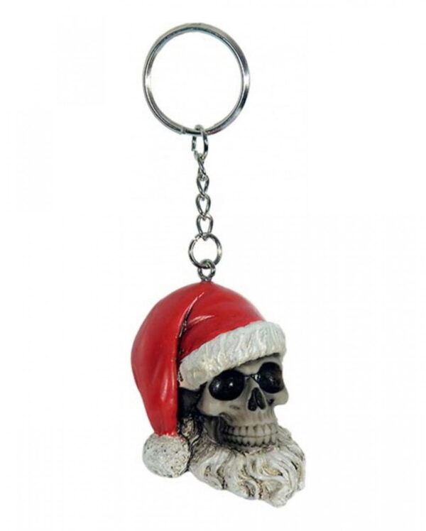 Totenkopf Weihnachtsmann Schlüsselanhänger