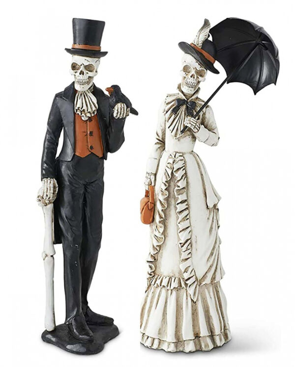 Viktorianischer Skelett Gentleman & Lady Figur 33cm